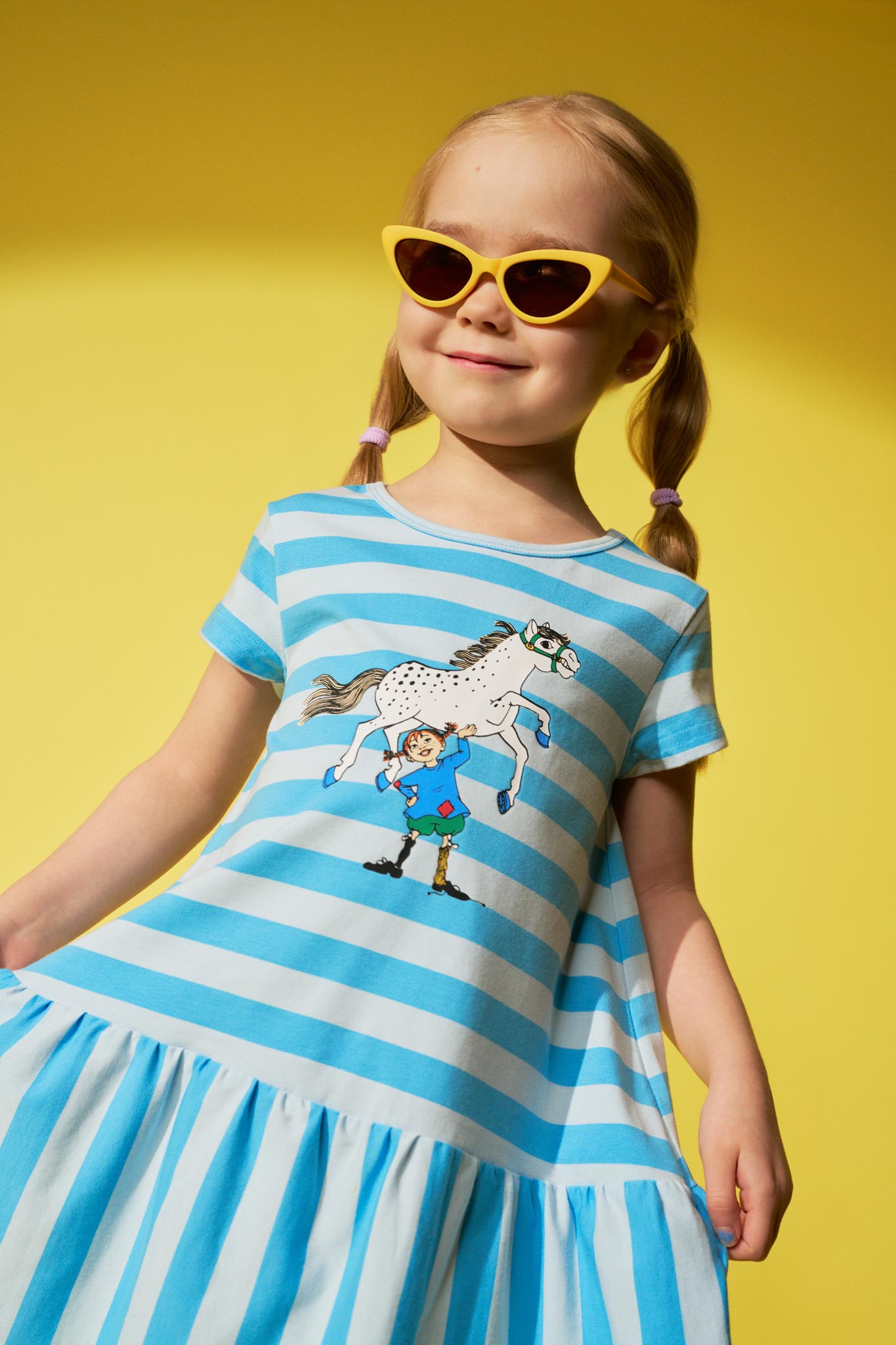 Pippi Langstrumpf - Super Strong Dress blue mit kleinem Onkel