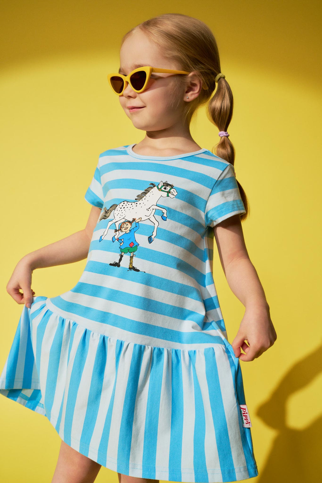 Pippi Langstrumpf - Super Strong Dress blue mit kleinem Onkel