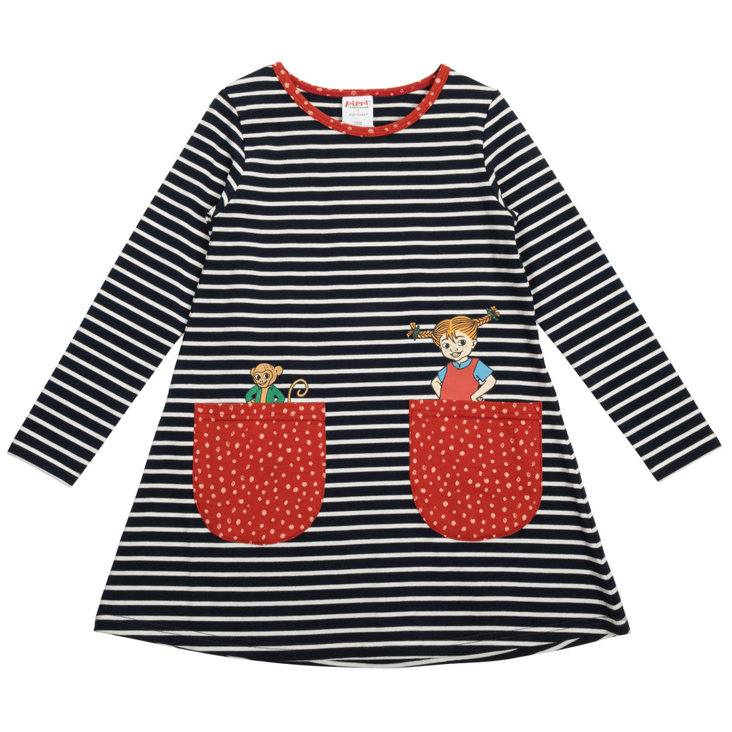 Pippi Langstrumpf -  Kleid Pippi Langstrumpf Best Buddies Blue stripes