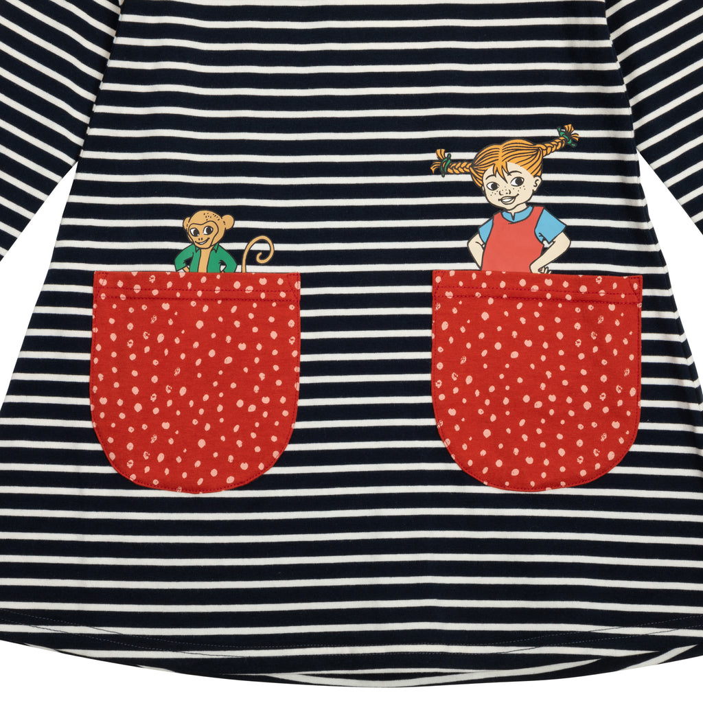 Pippi Langstrumpf -  Kleid Pippi Langstrumpf Best Buddies Blue stripes