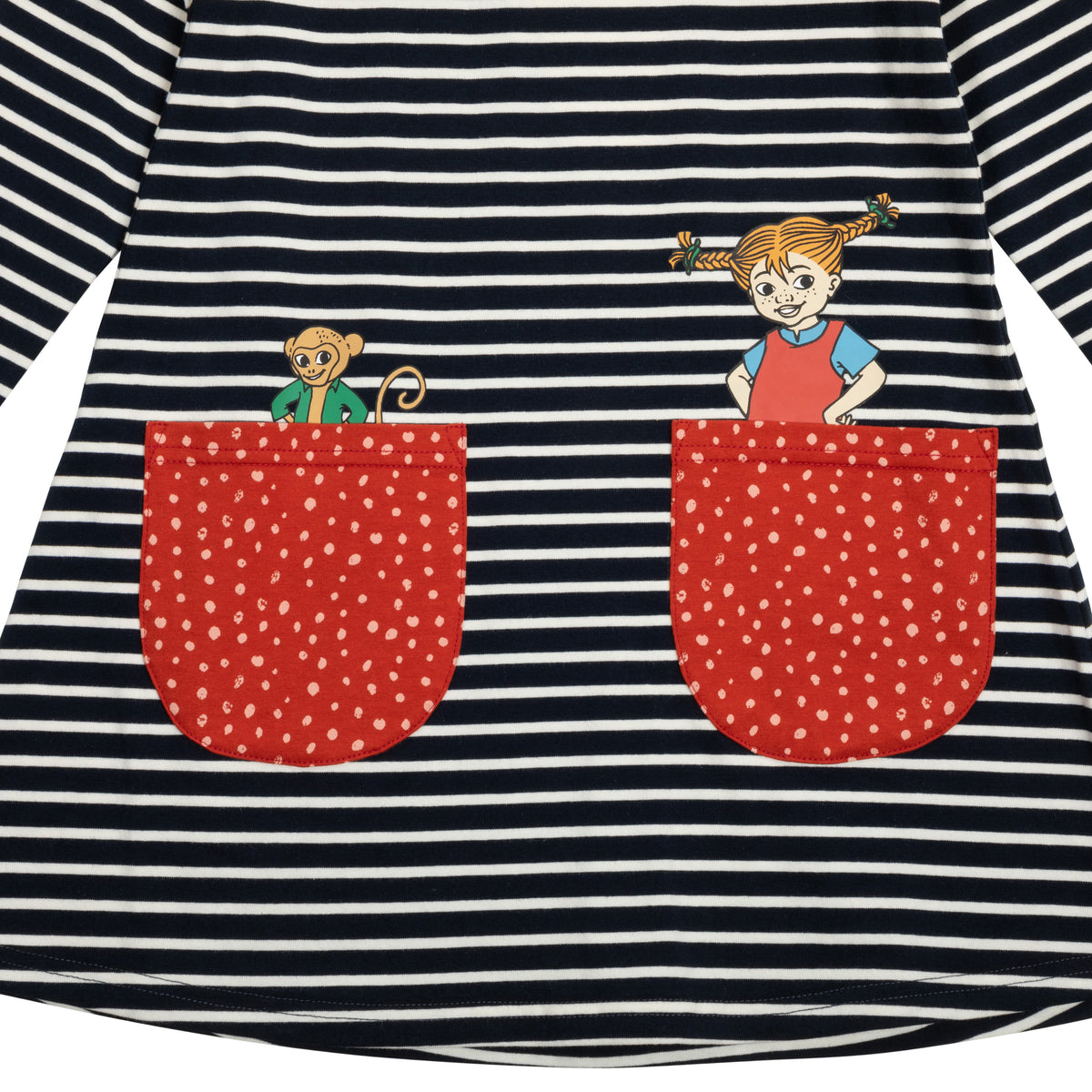 Pippi Langstrumpf -  Kleid Pippi Langstrumpf Best Buddies Blue stripes