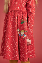 Pippi Langstrumpf - Speckled Dress red - gepunktetes rotes Kleid mit Taschen