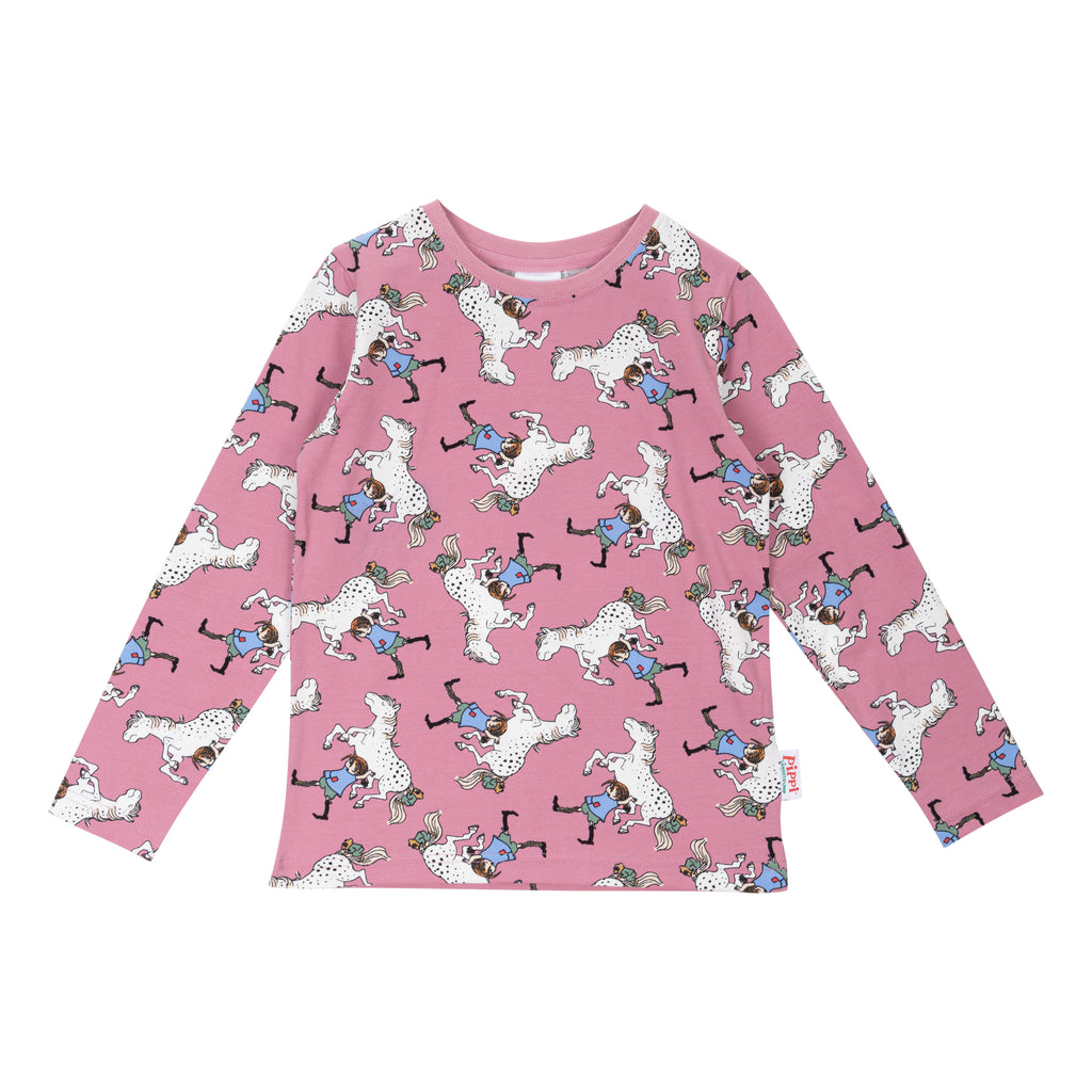 Pippi Langstrumpf - Langarmshirt  Pippi Langstrumpf mit kleinem Onkel, lila