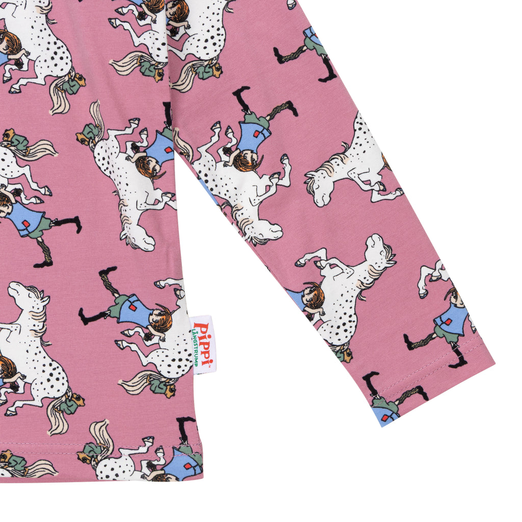 Pippi Langstrumpf - Langarmshirt  Pippi Langstrumpf mit kleinem Onkel, lila