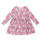 Pippi Langstrumpf -  Kleid lila mit Alloverdruck und kleinem Onkel