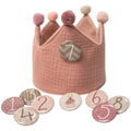 Papierdrachen Geburtstagskrone aus  Musselin - Rosa - mit Buttons