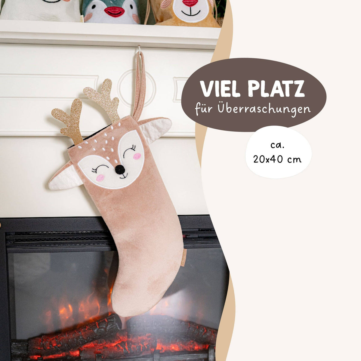 Papierdrachen Weihnachtssocke - Reh