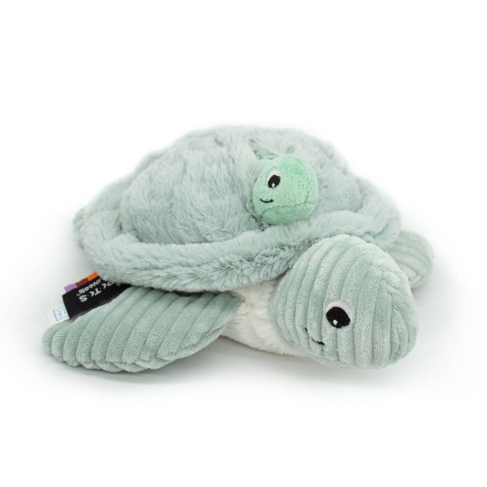 LES PTIPOTOS - 30CM MUM&BABY TURTLE PLÜSCH MINT