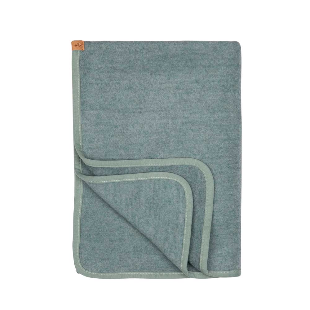 PURE PURE Baby Fleece Decke aus 60% Merino-Schurwolle und 40% Baumwolle salbei