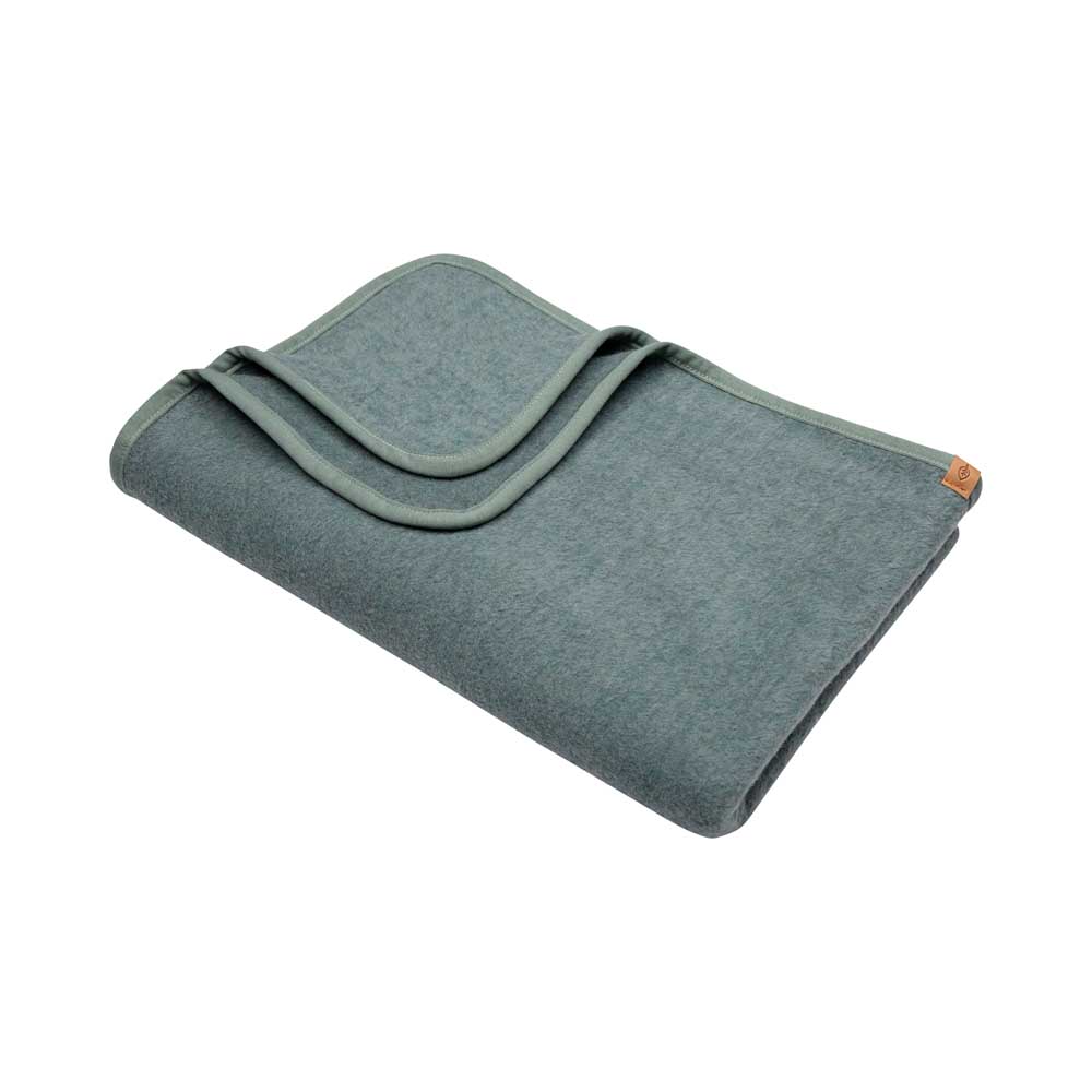 PURE PURE Baby Fleece Decke aus 60% Merino-Schurwolle und 40% Baumwolle salbei