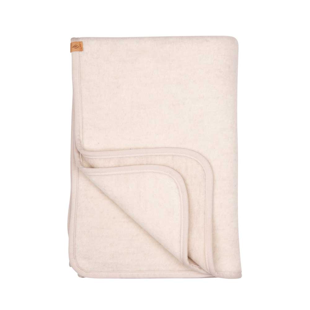 PURE PURE Baby Fleece Decke aus 60% Merino-Schurwolle und 40% Baumwolle wollweiss