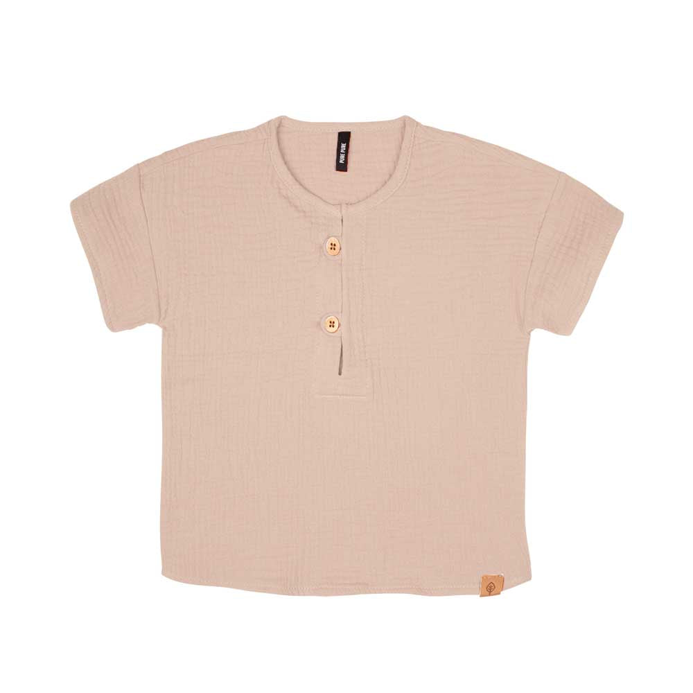 PURE PURE Musseline Kurzarmhamd in Farbe beige/ecru