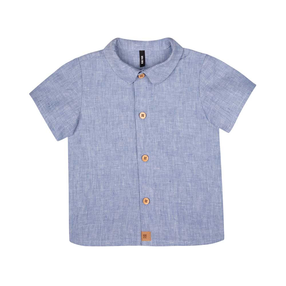 PURE PURE Leinen Hemd in Farbe blau