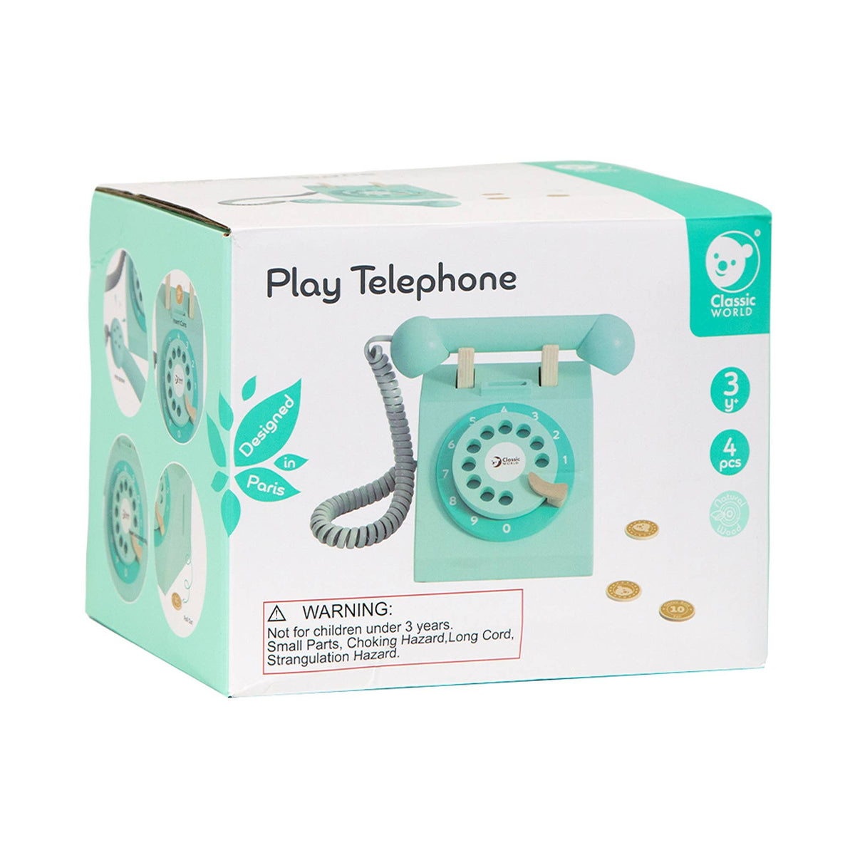 Classic World Telefon mit Hörer: 19x15,5x15 cm / Ab 3 Jahre
