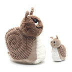 LES PTIPOTOS - 25 cm großes Plüsch-Schneckenpaar Mama & Baby, braun
