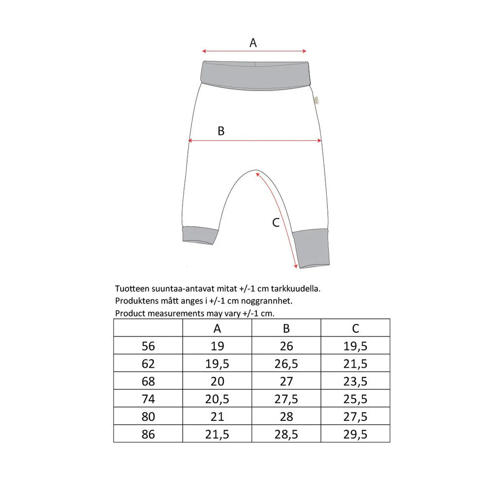 Ma-ia  Aaro trousers, Babyhose aus Feincordjersey light rose noch in Gr. 74 vorrätig