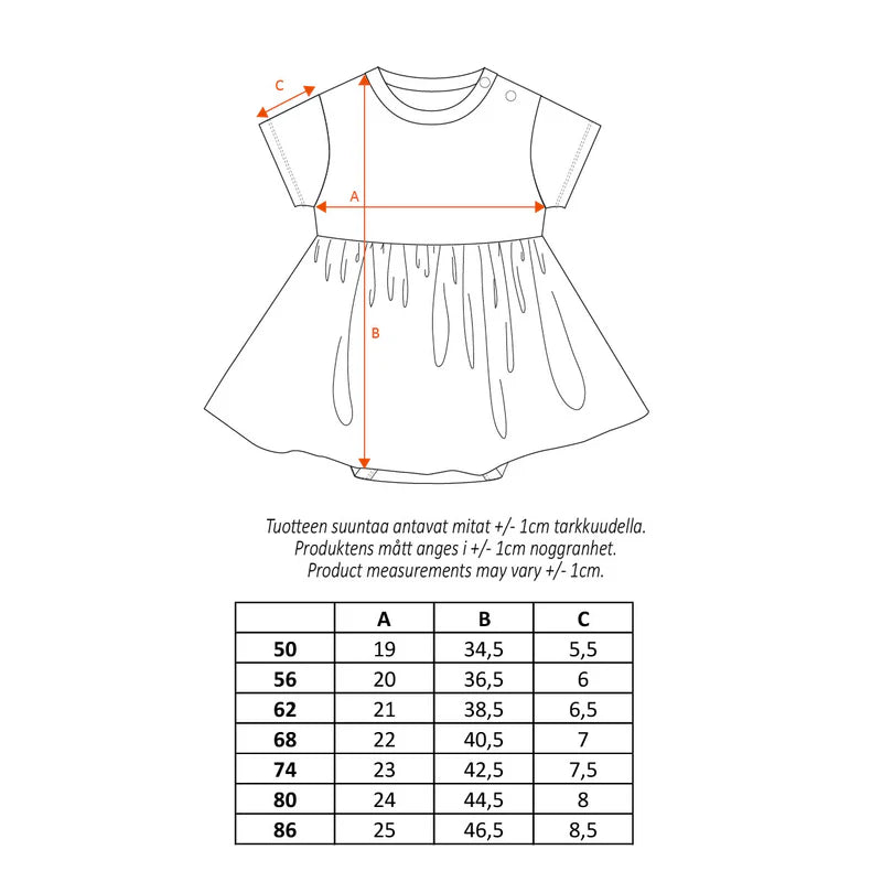 Babybodykleid kurzarm geblümt - short-sleeved bodysuit dress, pink