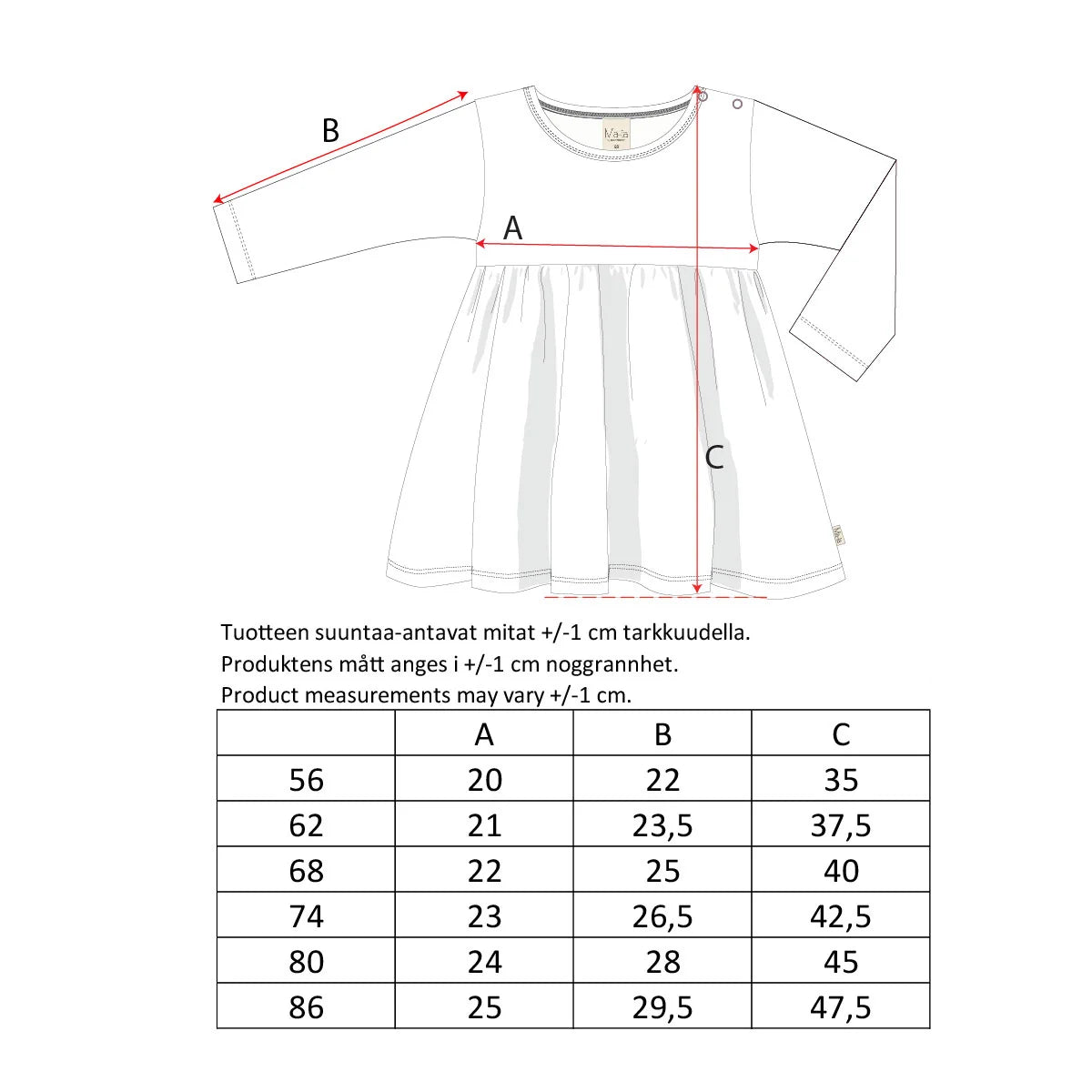Ma-ia Family - Babykleid - Rosaline babies' dress, dark red