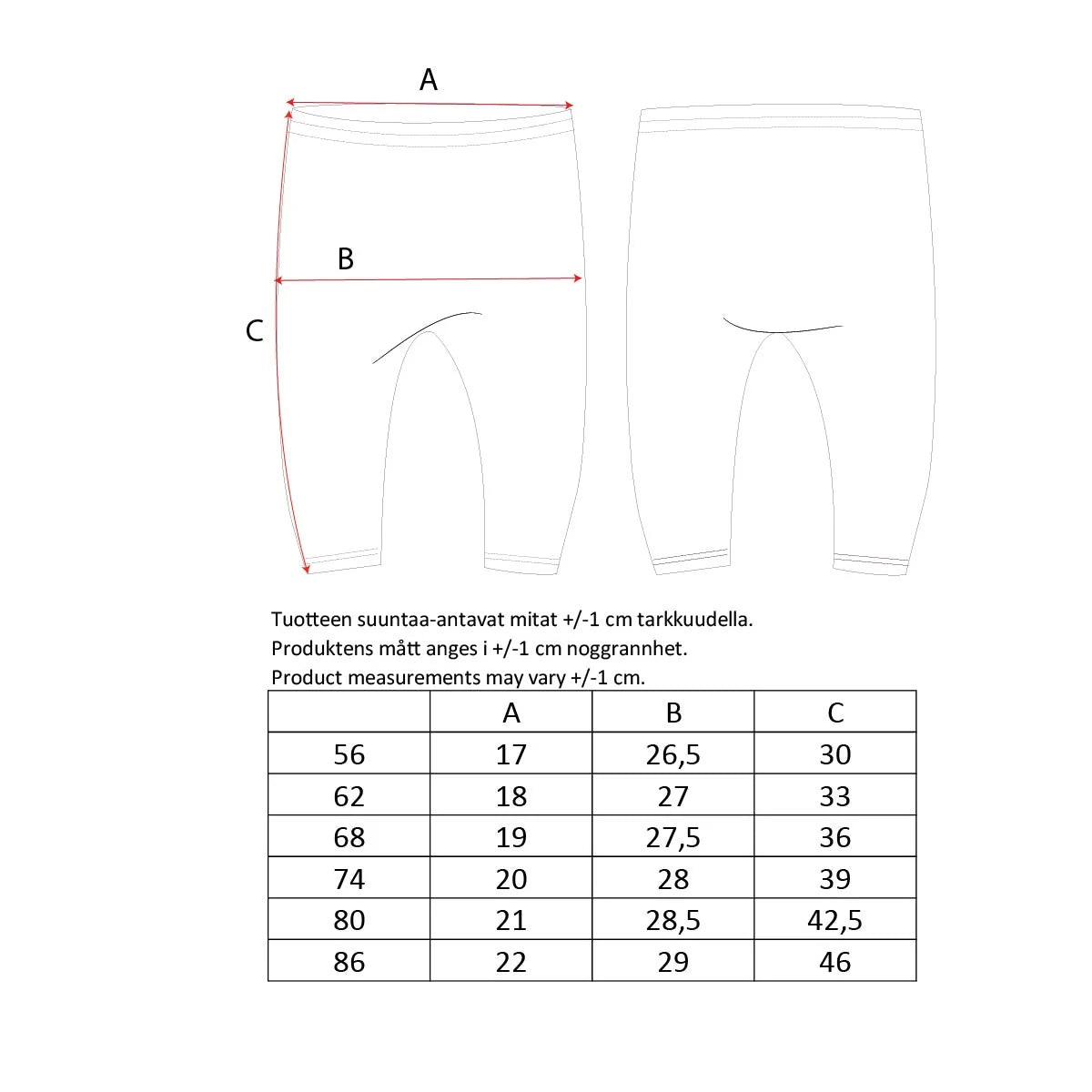 Ma-ia Family - Bloomy baby leggings, dark red
