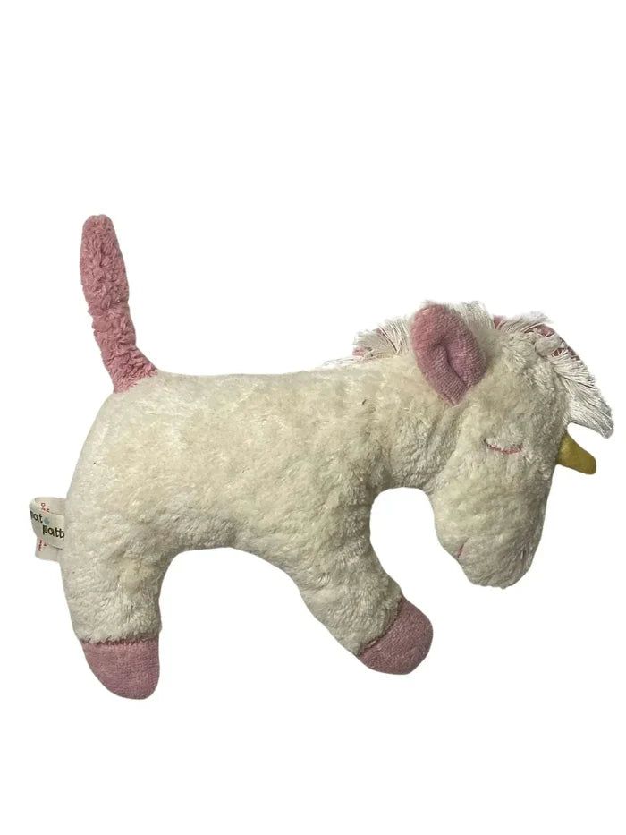 Pat und Patty - Bio Baby Rassel/Greifling Einhorn creme/rosa