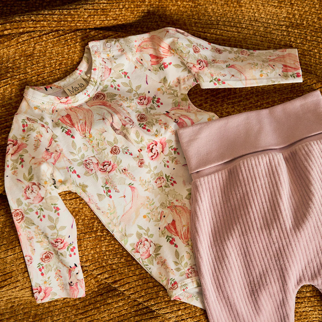 Ma-ia  Aaro trousers, Babyhose aus Feincordjersey light rose noch in Gr. 74 vorrätig
