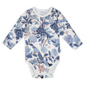 Baby Bluebird Body white/blue - Gemusterter Body mit Blaumeise