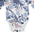 Baby Bluebird Body white/blue - Gemusterter Body mit Blaumeise