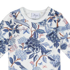 Baby Bluebird Body white/blue - Gemusterter Body mit Blaumeise