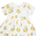 Babybodykleid  mit Zitronenprint - Lemon short-sleeved bodysuit dress, natural white