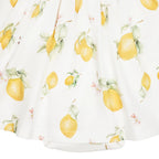 Babybodykleid  mit Zitronenprint - Lemon short-sleeved bodysuit dress, natural white