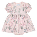 Babybodykleid kurzarm geblümt - short-sleeved bodysuit dress, pink