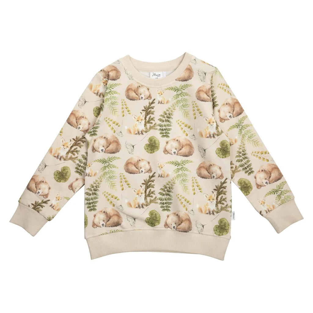 Ma-ia Family - Nap Time Sweatshirt mit Waldtieren beige