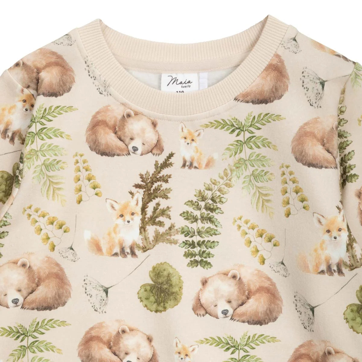 Ma-ia Family - Nap Time Sweatshirt mit Waldtieren beige