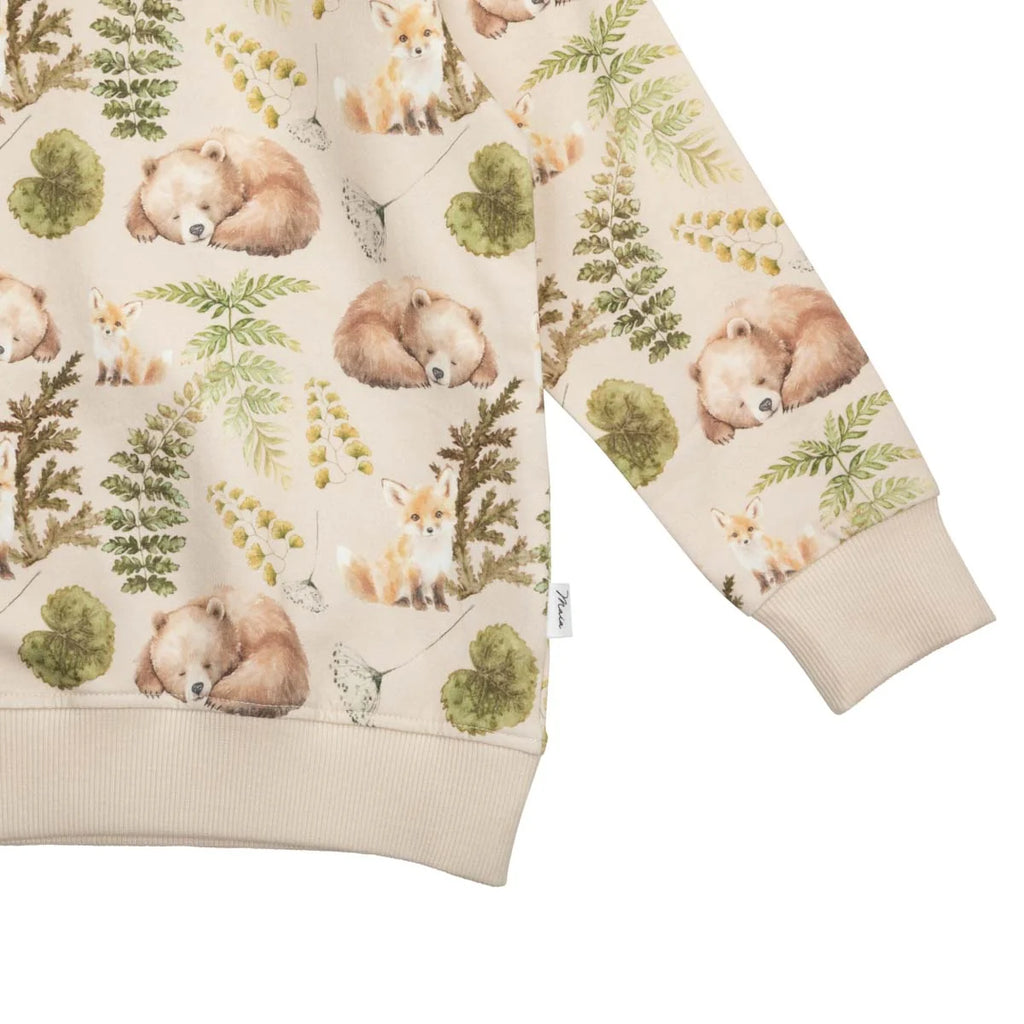 Ma-ia Family - Nap Time Sweatshirt mit Waldtieren beige