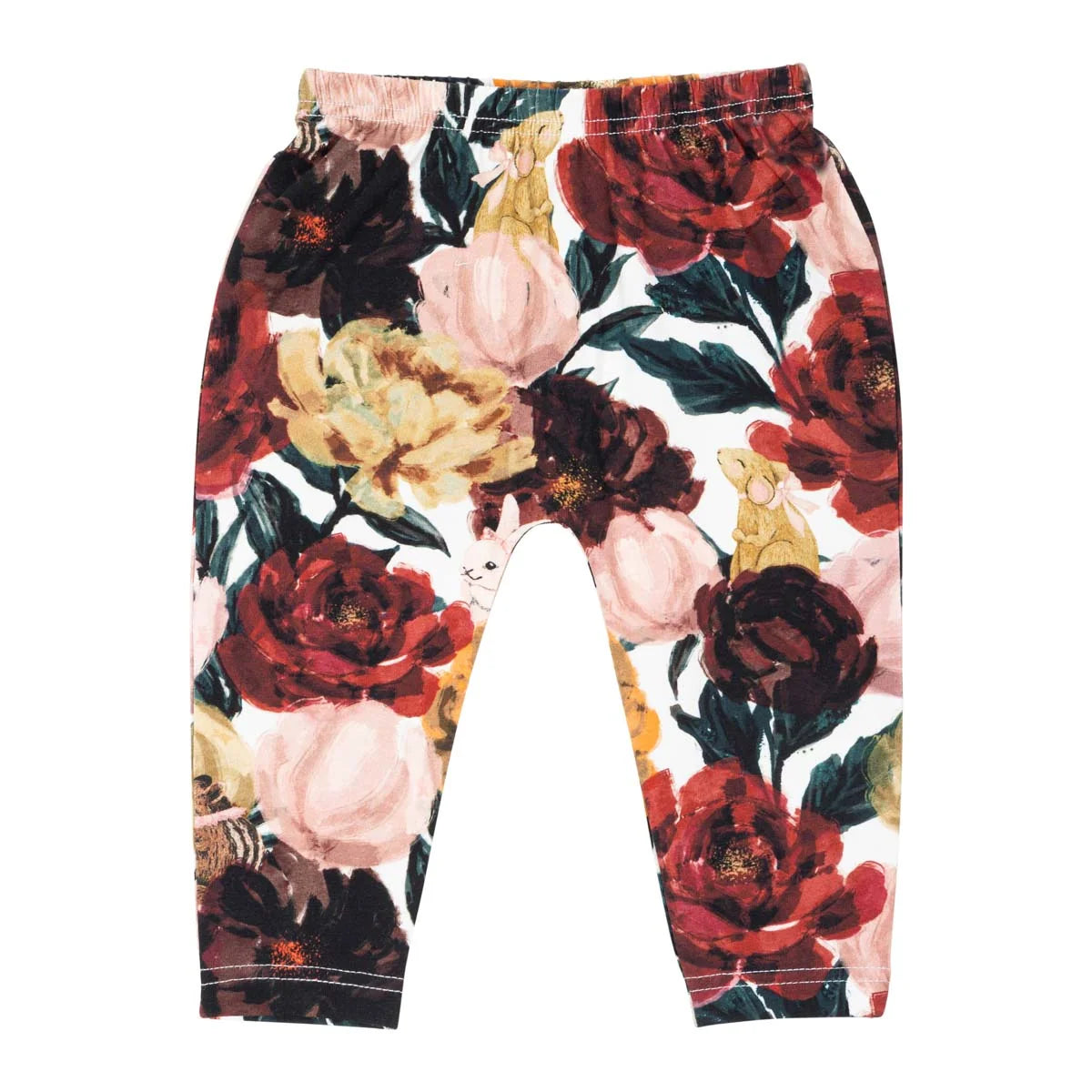 Ma-ia Family - Bloomy baby leggings, dark red