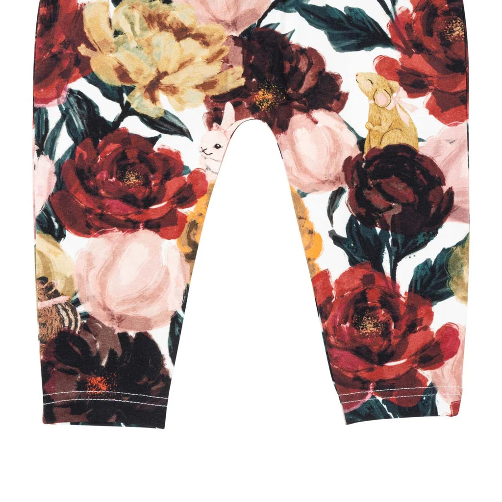 Ma-ia Family - Bloomy baby leggings, dark red