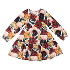 Ma-ia Family - Bloomy dress, dark red - geblümtes Mädchenkleid dunkelrot