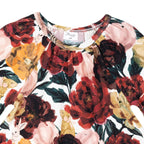 Ma-ia Family - Bloomy dress, dark red - geblümtes Mädchenkleid dunkelrot