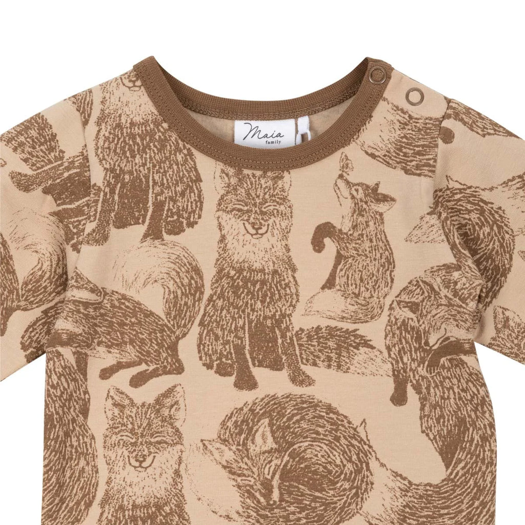 Ma-ia Family -Foxes bodysuit, beige Body mit Allover Fuchsprint