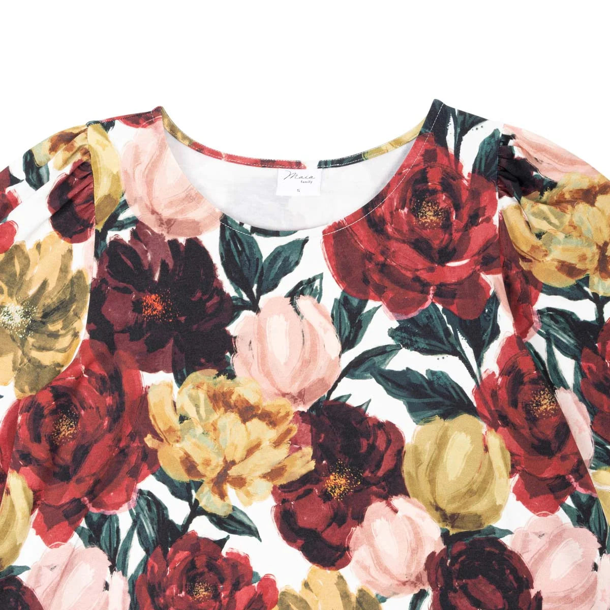 Ma-ia Family - ADULTS/Erwachsene Laura dress, Bloomy, dark red