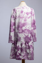 SOFIE & PAUL Lässiges Batiklook Sweatkleid weiß/lila Gr. 128 und Gr. 140 jetzt reduziert!