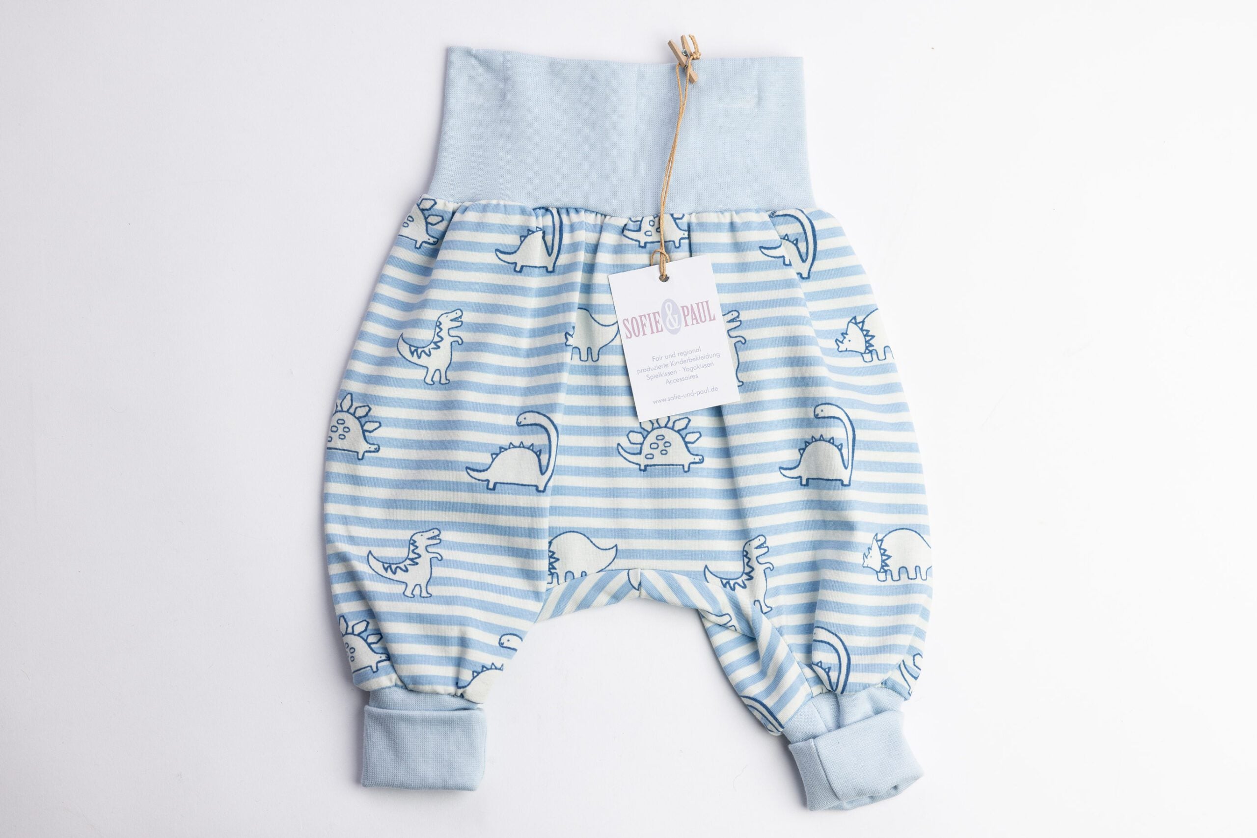 SOFIE & PAUL - Pumphose aus Jersey mit Dinos blau weiß gestreift reduziert!