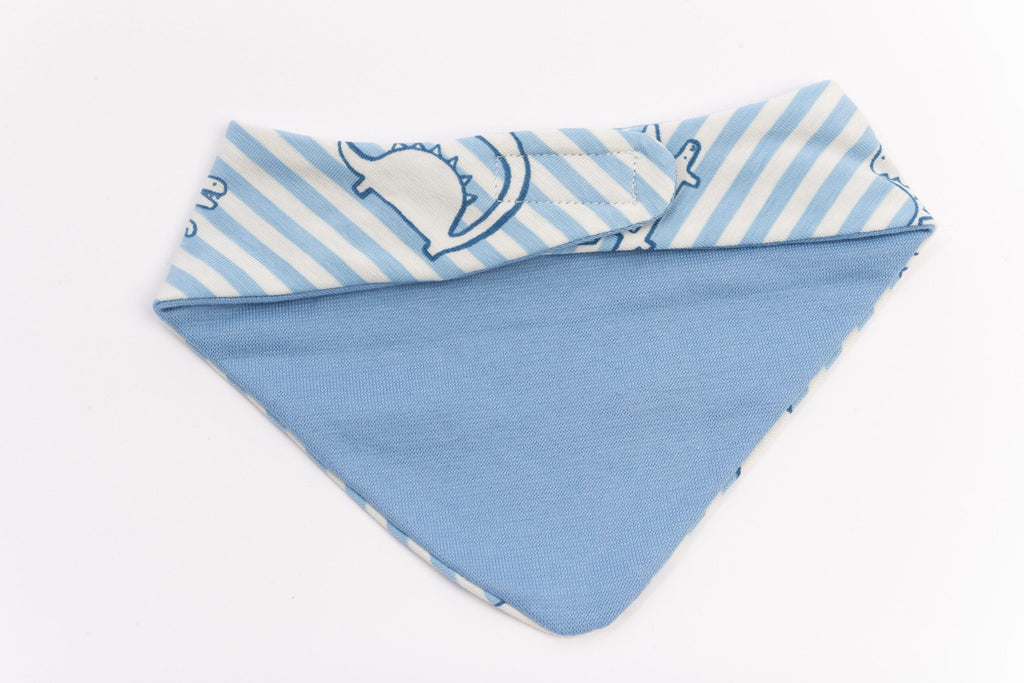 SOFIE & PAUL - Wendehalstuch Dinosaurier hellblau gestreift