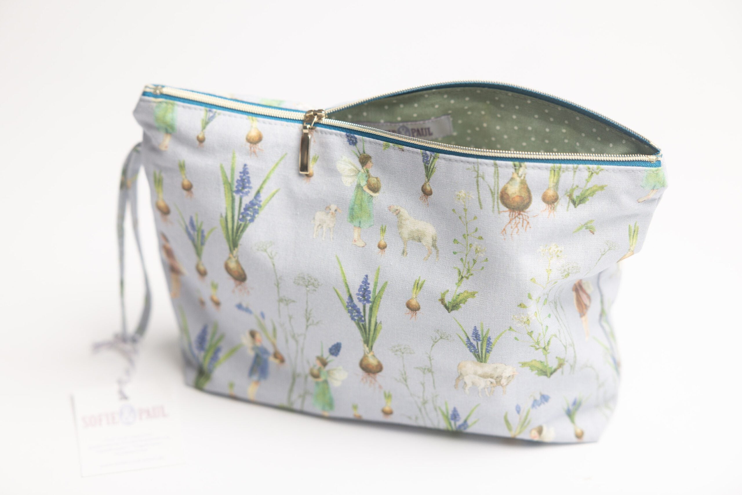 SOFIE & PAUL- Schmink / Kosmetikbeutel aus Baumwolle mit Frühlingsmotiv