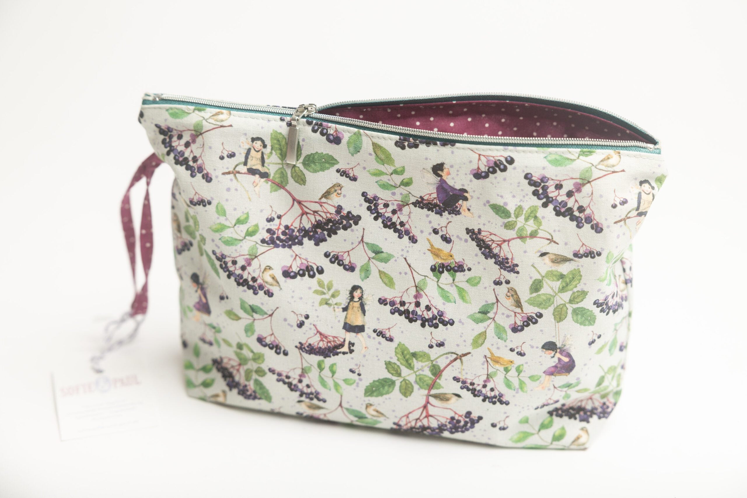 SOFIE & PAUL- Schmink / Kosmetikbeutel aus Baumwolle mit Holunderelfen Motiv