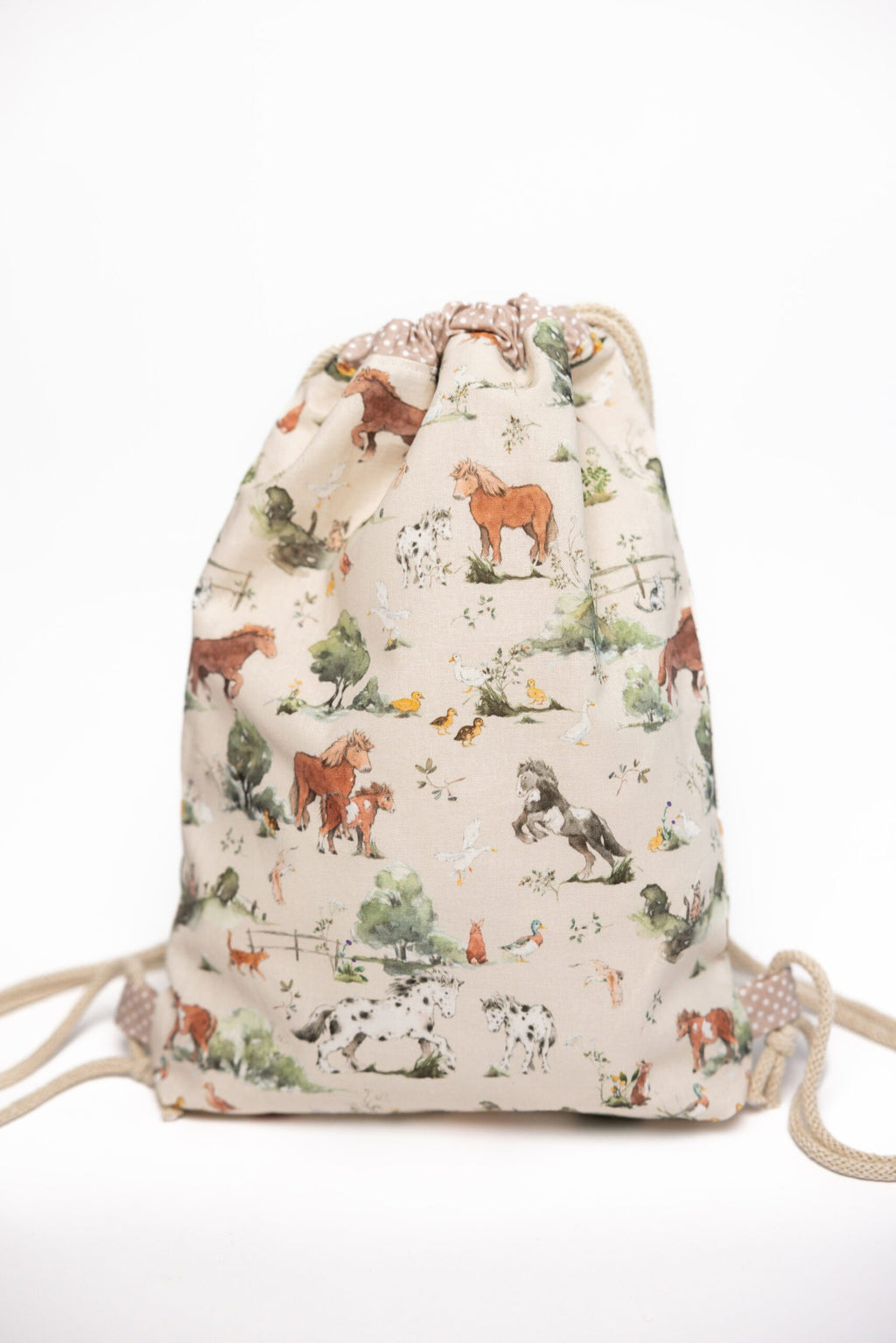 SOFIE & PAUL- Handmade Turnbeutel Pferdesommer braun beige