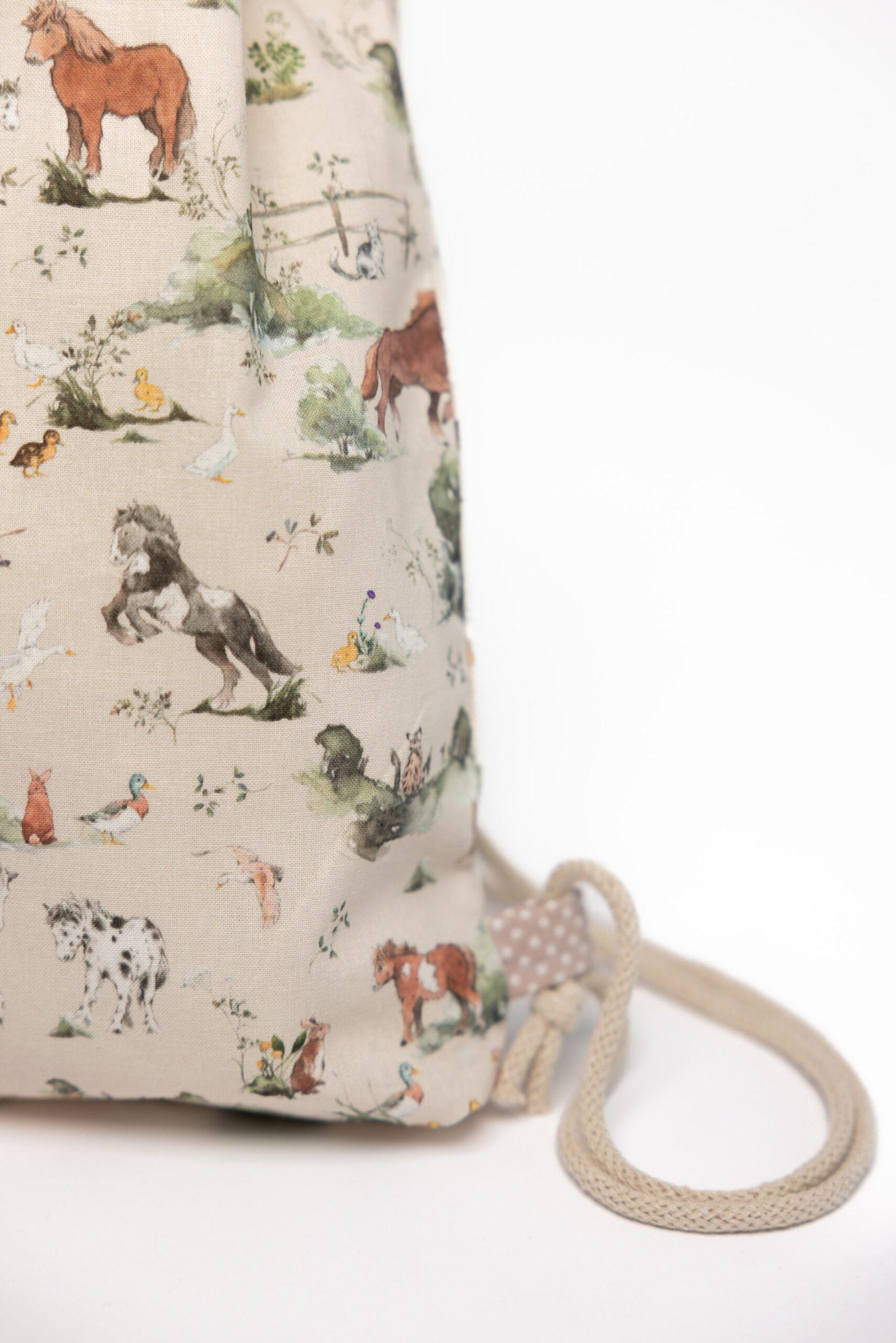 SOFIE & PAUL- Handmade Turnbeutel Pferdesommer braun beige