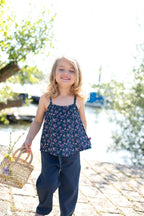 ENFANT TERRIBLE - Musseline Trägertop mit Miniblümchendruck in midnight/dark magenta -40% reduziert!