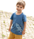 ENFANT TERRIBLE - Shirt mit Haistickerei in jeansblue -40% reduziert