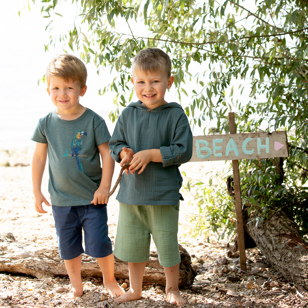 ENFANT TERRIBLE - Musselin Hoodie in sea green
